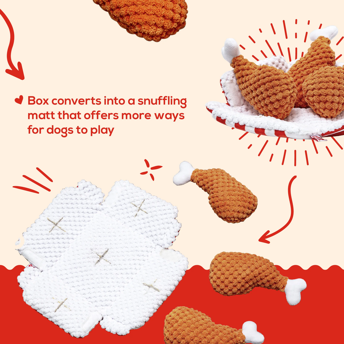 Pawty Dog Toys PAWTY Fried Chicken Interactive Toy