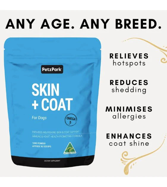 PetzPark Skin + Coat Supplement for Dogs 85g / 180g