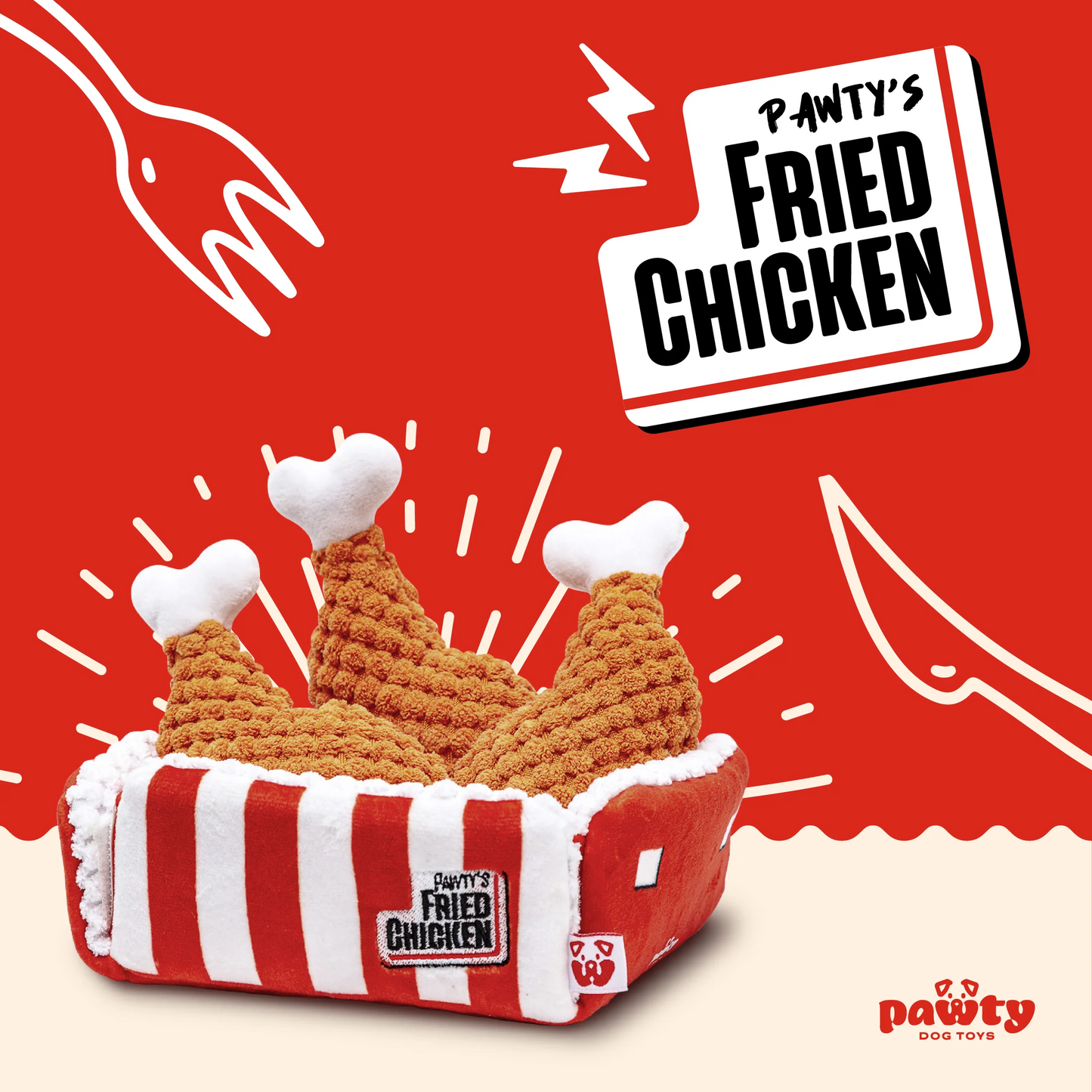 Pawty Dog Toys PAWTY Fried Chicken Interactive Toy