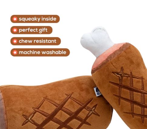 Pawty Dog Toys Meat Stick Plush Dog Toy