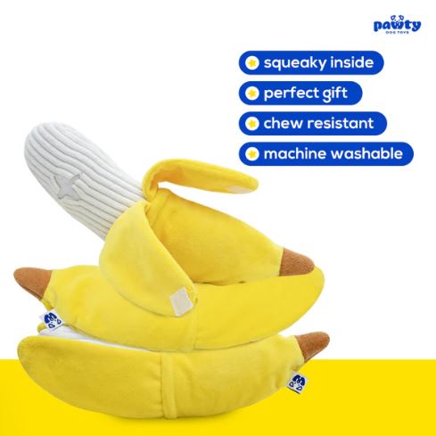 Pawty Dog Toys Peelable Banana Interactive Dog Toy