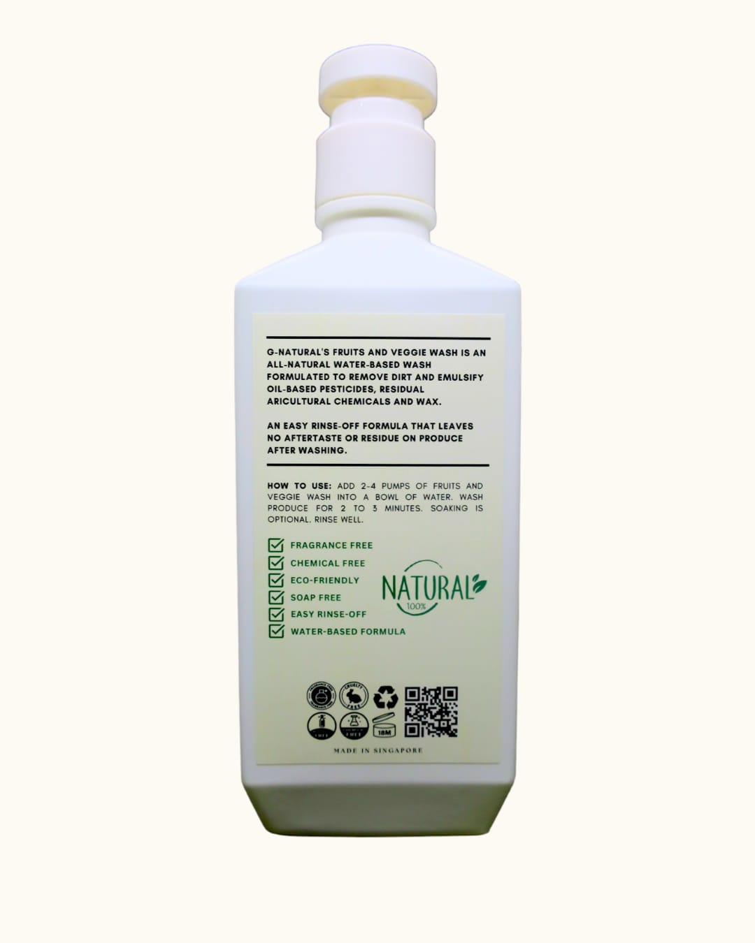 G-Natural Fruits & Veggie Wash Chemical Free Baby & Pet Friendly 600ml