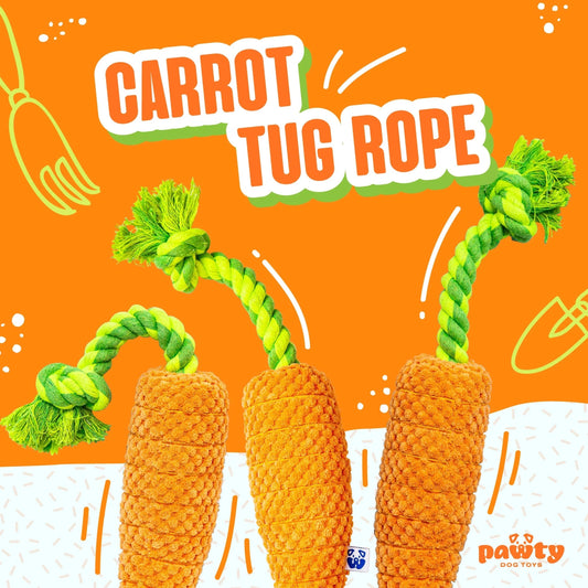 Pawty Dog Toys Carrot Tug Rope Interactive Toy