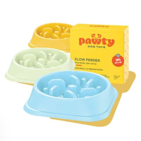 Pawty Dog Toys Slow Feeder Dog Bowl (Set of 3)